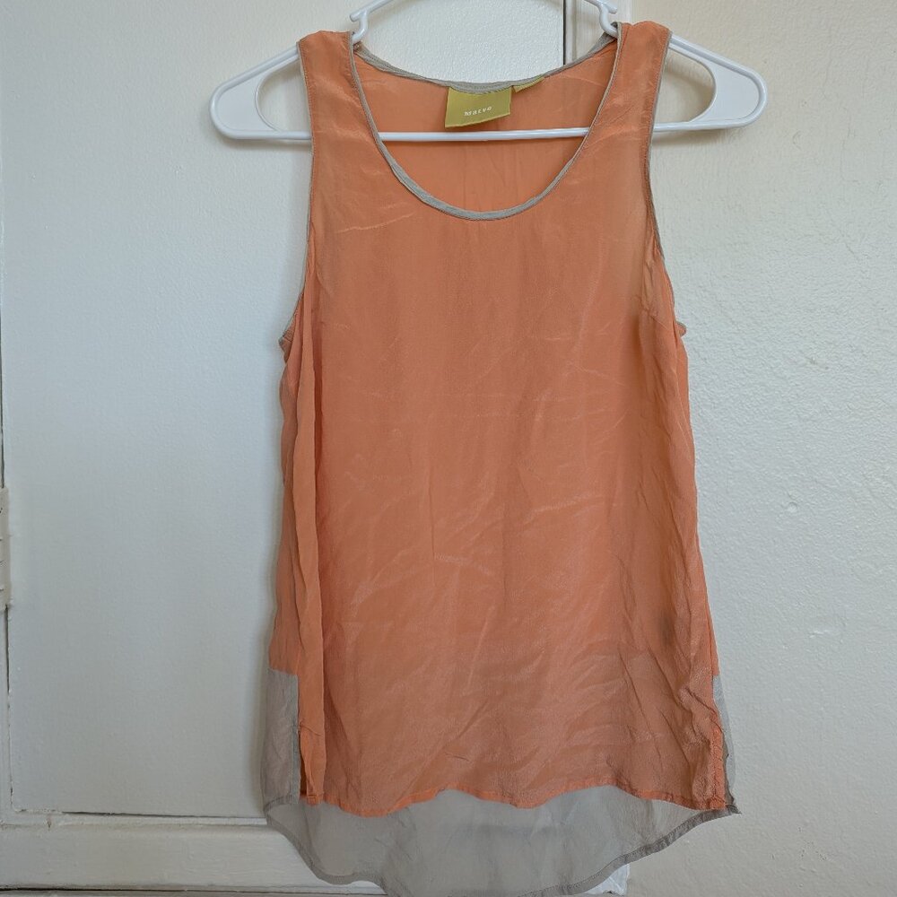 Anthropologie Maeve Color Block Silk Tank, Size 2